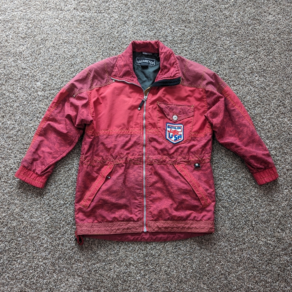 Vintage Obermeyer Road Trip Nylon Jacket Size 8 Red